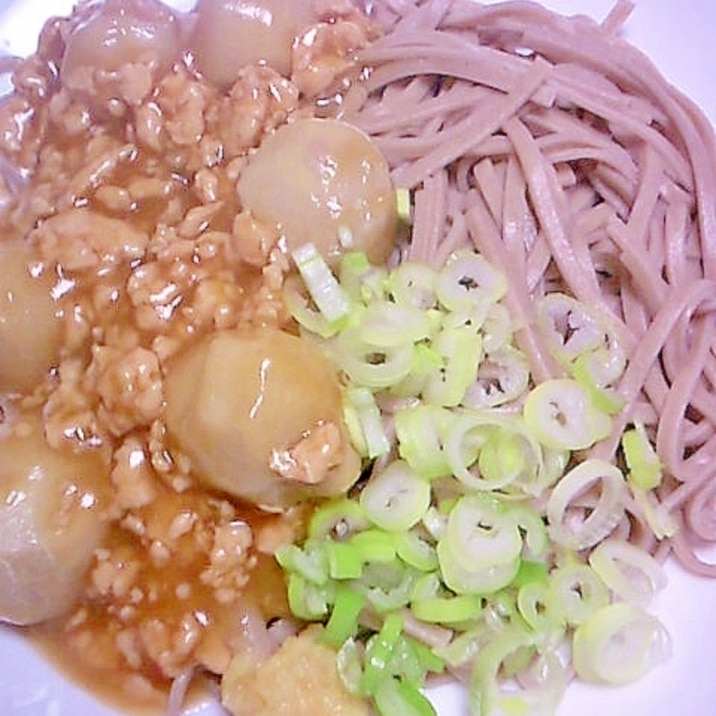 里芋の鶏ひき肉そぼろあんかけそば